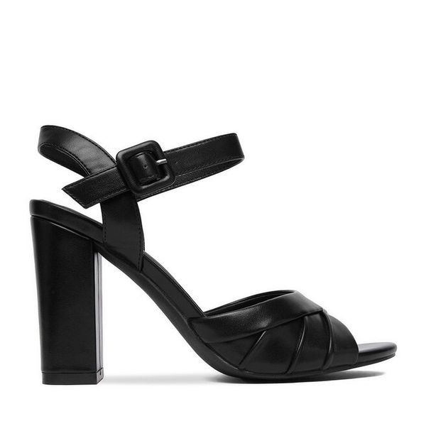 Sandały JENNY. Czarne sandały Jenny, bez wzorów, bez obcasa, na słupku, bez zapięcia. Za 119.99 zł.