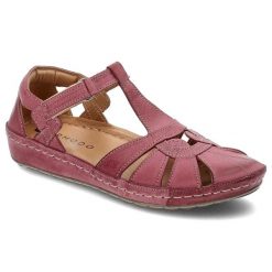 Różowe Sandały Armodo Modne Obuwie Damskie. Czerwone sandały Armodo, bez wzorów, eleganckie, bez obcasa, bez zapięcia. Za 242.99 zł.