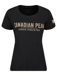 Canadian Peak Koszulka "Jolileak" w kolorze czarnym rozmiar: S. Czarne bluzki Canadian Peak, s, bez wzorów, z bawełny, bez kołnierzyka, bez ramiączek. Za 70.74 zł.