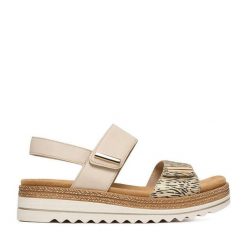 Sandały Remonte. Brązowe sandały Remonte, bez wzorów, bez obcasa, na płaskiej podeszwie, bez zapięcia. Za 379.99 zł.