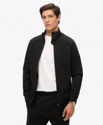 Superdry Tech Loose Tracktop – luźna bluza sportowa. Czarne bluzy Superdry, xl, bez wzorów, z bawełny, bez kaptura. Za 311.45 zł.