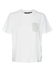 Vero Moda Koszulka w kolorze białym rozmiar: XS. Białe bluzki Vero Moda, xs, bez wzorów, z bawełny, bez kołnierzyka, bez ramiączek. Za 48.39 zł.