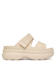 Crocs Klapki Soho Two Strap Sandal 212861 Beżowy. Brązowe klapki Crocs, bez wzorów, z tworzywa sztucznego, bez obcasa. Za 249.99 zł.