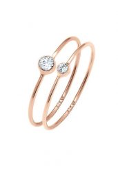 Elli Komplet damski Elegancki zestaw podstawowy z kryształami wykonany ze srebra próby 925 Sterling Silver Pierścionki 1 ct Damski. Szare pierścionki Elli, srebrne. Za 137.99 zł.