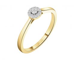 Pierścionek z żółtego i białego złota z brylantami - 0,05 ct - próba 585. Białe pierścionki Apart, z brylantem, złote. Za 3,359.00 zł.