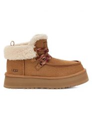 UGG Skórzane botki "Funkarra Cabin" w kolorze jasnobrązowym rozmiar: 41. Brązowe botki UGG, bez wzorów, z wełny, bez obcasa, bez zapięcia. Za 594.39 zł.