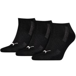 Amortyzowane Skarpety Za Kostkę Dla Dorosłych Unisex (zestaw 3 Sztuk). Czarne skarpety Puma, bez wzorów. Za 61.99 zł.