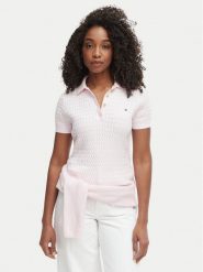 Tommy Hilfiger Sweter WW0WW41474 Różowy Regular Fit. Czerwone swetry TOMMY HILFIGER, l, bez wzorów, z bawełny, bez ramiączek. Za 529.99 zł.