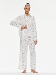 DKNY Piżama YI90008 Biały Regular Fit. Białe piżamy DKNY, bez wzorów, z bawełny, bez ramiączek. Za 619.99 zł.