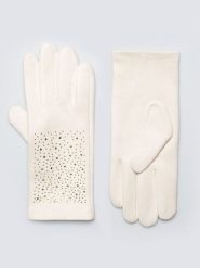 BIG STAR Rękawiczki w kolorze kremowym rozmiar: L/XL. Brązowe rękawiczki Big Star, bez wzorów, z materiału, retro. Za 49.99 zł.