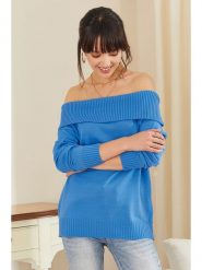 Milan Kiss Sweter w kolorze niebieskim rozmiar: XL. Niebieskie swetry Milan Kiss, xl, bez wzorów, bez ramiączek. Za 99.33 zł.
