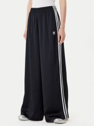 Adidas Spodnie dresowe adicolor Satin IU2520 Czarny Wide Leg. Czarne spodnie dresowe Adidas, bez wzorów, z dresówki. Za 349.99 zł.