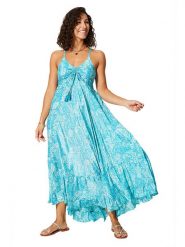 Aller Simplement Sukienka w kolorze turkusowym rozmiar: 38/40. Niebieskie sukienki Aller Simplement, bez wzorów, bez kołnierzyka, bez ramiączek, maxi. Za 78.99 zł.