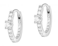 Kolczyki srebrne z cyrkoniami - koła. Szare kolczyki Apart, z cyrkonią, srebrne. Za 179.00 zł.