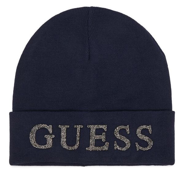 Czapka Guess. Niebieskie czapki Guess, z aplikacjami. Za 154.99 zł.