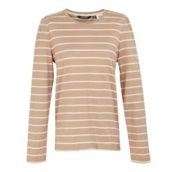 T-shirt Damski Paski Z Długim Rękawem Federica II. Brązowe t-shirty Regatta, xl, bez wzorów, bez kołnierzyka, bez ramiączek. Za 49.99 zł.