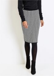 Spódnica dzianinowa. Czarne spódnice bonprix, bez wzorów, z dzianiny, eleganckie. Za 109.99 zł.