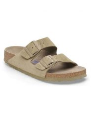 Birkenstock Skórzane klapki "Arizona" w kolorze beżowym rozmiar: 38. Brązowe klapki Birkenstock, bez wzorów, z otwartym noskiem, bez obcasa. Za 509.08 zł.