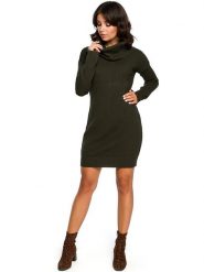 Be Wear Dzianinowa sukienka w kolorze khaki rozmiar: onesize. Brązowe sukienki Be Wear, na co dzień, bez wzorów, z dzianiny, bez kołnierzyka, bez ramiączek, mini, proste. Za 197.45 zł.