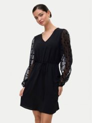 Vero Moda Sukienka koktajlowa Alva 10337473 Czarny Regular Fit. Czarne sukienki Vero Moda, xs, bez wzorów, z syntetyku, wizytowe, bez kołnierzyka, bez ramiączek. Za 179.99 zł.