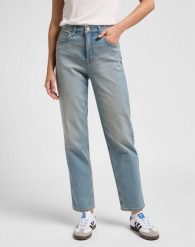 Damskie Spodnie Jeansowe Lee CBL Mom Jeans Denim Days L34HUXE27 112340616, W26 L31. Białe spodnie materiałowe Lee, do pracy, l, z aplikacjami, z bawełny, z podwyższonym stanem. Za 159.99 zł.