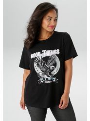 Aniston Koszulka w kolorze czarnym rozmiar: 54. Czarne bluzki Aniston, bez wzorów, bez kołnierzyka, bez ramiączek. Za 61.02 zł.