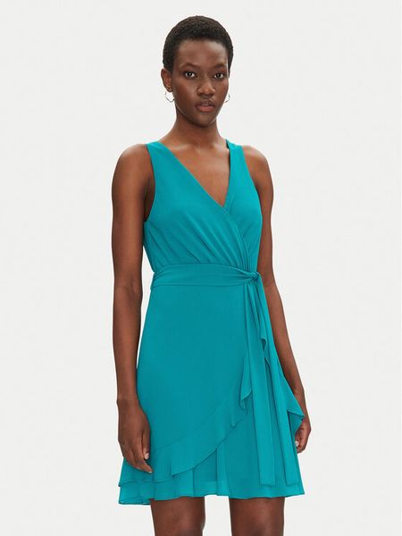 Morgan Sukienka koktajlowa 241-ROSVAL M Turkusowy Regular Fit. Niebieskie sukienki Morgan, m, bez wzorów, z syntetyku, wizytowe, bez kołnierzyka, bez ramiączek. Za 289.99 zł.