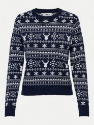 ONLY Sweter Xmas Winter 15327601 Granatowy Regular Fit. Niebieskie swetry Only, xl, bez wzorów, z syntetyku, bez ramiączek. Za 69.99 zł.