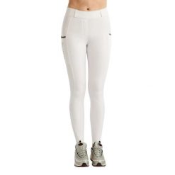 Damskie legginsy jeździeckie z pełną przyczepnością Montar Gloria Caviar Tape. Białe legginsy MONTAR, l, bez wzorów, z elastanu, do jazdy konnej. Za 426.00 zł.
