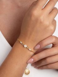 Lodie Silver Srebrna bransoletka z elementami ozdobnymi rozmiar: onesize. Szare bransoletki Lodie Silver, z cyrkonią, srebrne. Za 86.99 zł.