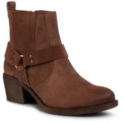 Gino Rossi CAMPEROS-02 Camel. Brązowe botki Gino Rossi, bez wzorów, ze skóry, bez obcasa, bez zapięcia. Za 349.99 zł.