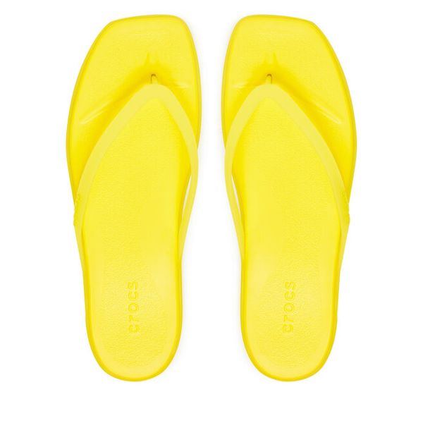 Japonki Crocs. Żółte klapki Crocs, bez wzorów, bez obcasa. Za 104.99 zł.