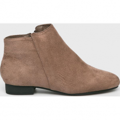 Answear - Botki Lux-Shoes. Brązowe botki ANSWEAR, bez wzorów, z materiału, bez obcasa, bez zapięcia. W wyprzedaży za 69.90 zł.