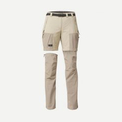 Spodnie trekkingowe damskie 2w1 Forclaz MT500. Brązowe spodnie sportowe SIMOND, l, bez wzorów, z materiału, trekkingowe. Za 199.99 zł.