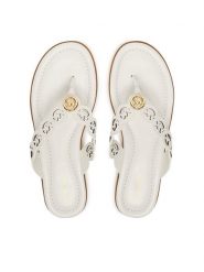MICHAEL Michael Kors Japonki Jane Thong 40S6JNFS1L Biały. Białe klapki MICHAEL Michael Kors, bez wzorów, ze skóry, bez obcasa. Za 529.99 zł.