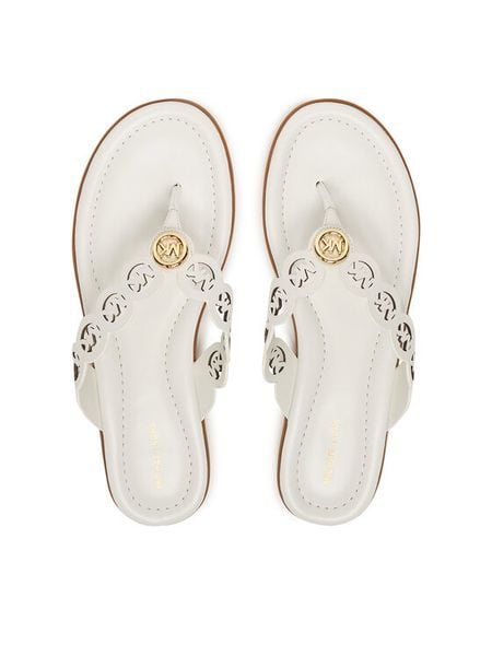 MICHAEL Michael Kors Japonki Jane Thong 40S6JNFS1L Biały. Białe klapki MICHAEL Michael Kors, bez wzorów, ze skóry, bez obcasa. Za 345.99 zł.
