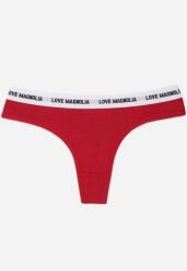 Czerwone Majtki Typu Stringi z Bawełną i Napisami Veza. Czerwone stringi Born2be, bez wzorów, z bawełny. Za 7.99 zł.