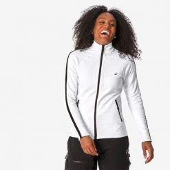 Bluza narciarska damska Quechua Mid L 900 seamless. Białe bluzy QUECHUA, l, bez wzorów, z elastanu, bez kaptura. Za 269.99 zł.