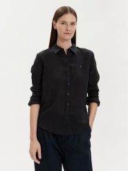 Tommy Hilfiger Koszula WW0WW42037 Czarny Relaxed Fit. Czarne koszule TOMMY HILFIGER, bez wzorów, ze lnu, bez kołnierzyka, bez ramiączek. Za 309.99 zł.