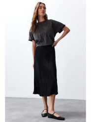 Trendyol Spódnica w kolorze czarnym rozmiar: 42. Czarne spódnice Trendyol, na co dzień, bez wzorów, midi, proste. Za 78.99 zł.