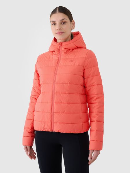 4F Kurtka puchowa z wypełnieniem z recyklingu damska - czerwona XXL. Czerwone kurtki 4f, xs, bez wzorów, z dzianiny, z kapturem. Za 159.99 zł.