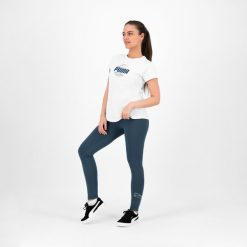 Legginsy fitness damskie Puma. Niebieskie legginsy Puma, l, bez wzorów, z bawełny. W wyprzedaży za 69.99 zł.