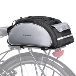 Torba rowerowa na bagażnik Wozinsky wodoodporna 13 L. Czarne torby na ramię WOZINSKY, bez wzorów, z materiału, do ręki, duże, bez dodatków. Za 109.99 zł.