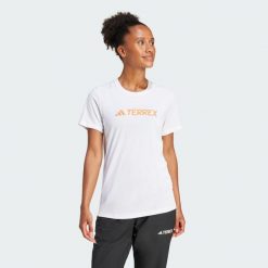 Koszulka Terrex Multi Climacool Logo Tech. Białe bluzki Adidas, l, bez wzorów, sportowe, bez kołnierzyka, bez ramiączek. Za 159.00 zł.
