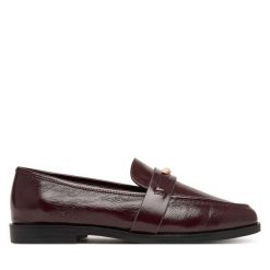 Lordsy Aldo. Czerwone lordsy Aldo, bez wzorów, bez obcasa, bez zapięcia. Za 389.99 zł.