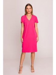 Stylove Sukienka w kolorze różowym rozmiar: L. Różowe sukienki Stylove, na co dzień, l, bez wzorów, bez kołnierzyka, bez ramiączek, midi, proste. Za 227.85 zł.