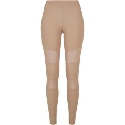 Legginsy damskie Urban Classics tech mesh-grandes tailles. Brązowe legginsy Urban Classics, bez wzorów, z meshu. Za 160.00 zł.