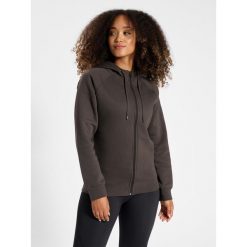 Damska bluza z kapturem zapinana na zamek Hummel red Heavy. Szare bluzy sportowe Hummel, bez wzorów, z kapturem. W wyprzedaży za 190.50 zł.