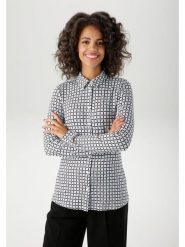 Aniston Bluzka w kolorze czarno-białym rozmiar: 40. Białe bluzki Aniston, bez wzorów, z wiskozy, bez kołnierzyka, bez ramiączek. Za 82.99 zł.