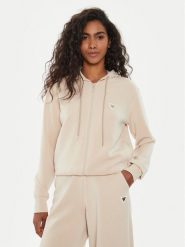Guess Bluza V4YQ06 KCAY2 Beżowy Regular Fit. Brązowe bluzy Guess, xl, z aplikacjami, z syntetyku, bez kaptura. Za 269.99 zł.